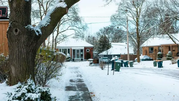 snowy suburb