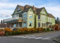 light green victorain home exterior