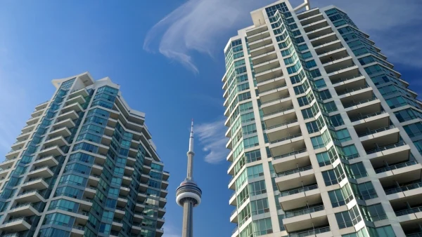 CN tower and two condo buildings