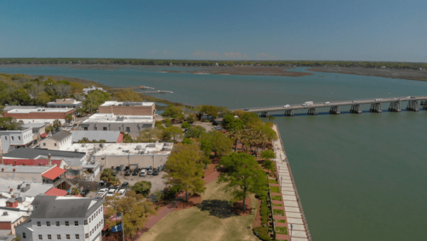 Aerial view of Beaufort, North Carolina