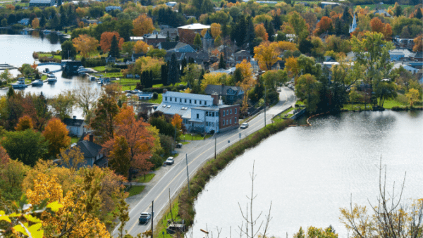 Birds eye view of Brantford, ON