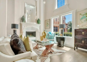 living room in a mega mansion