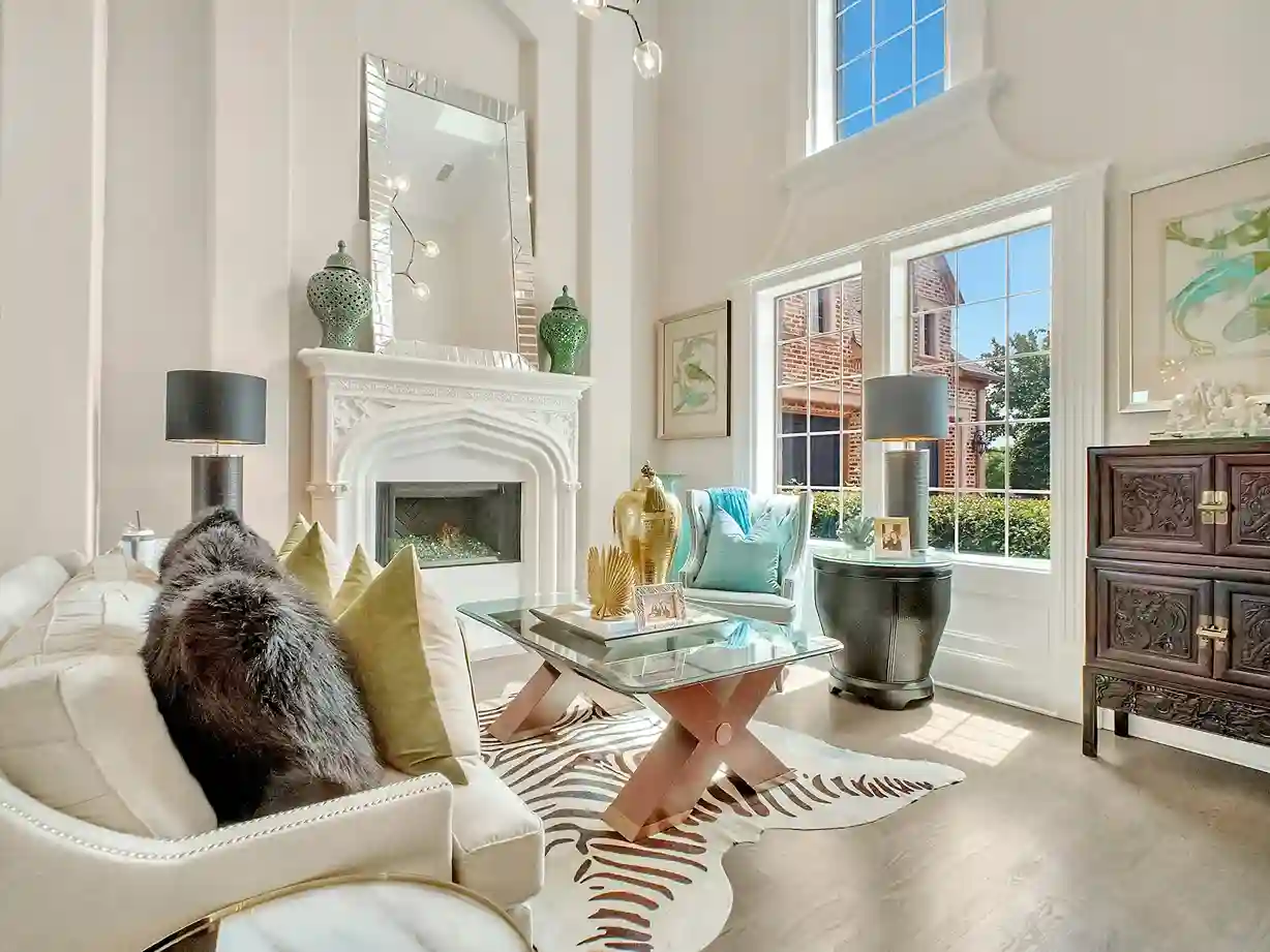 living room in a mega mansion