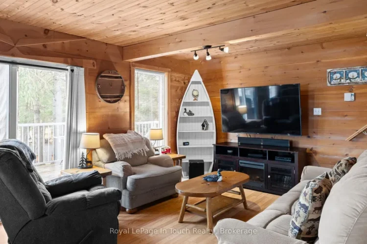The living room of a 4-season cottage on MacLean Lake, Ontario
