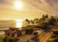 california beach at sunset