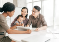 A family reviews their finances