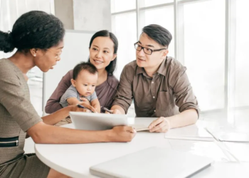A family reviews their finances