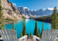 Lake views of Banff, Alberta.