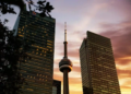 CN tower at sunset