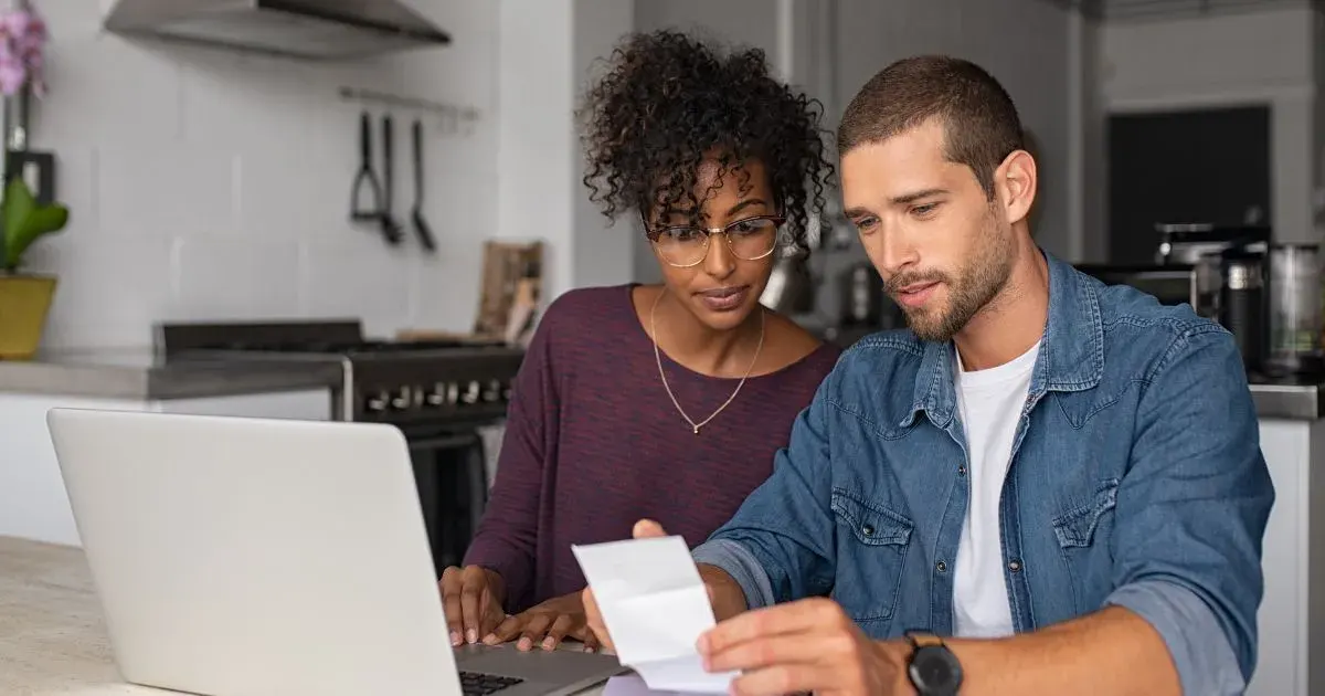 couple looking at finances together