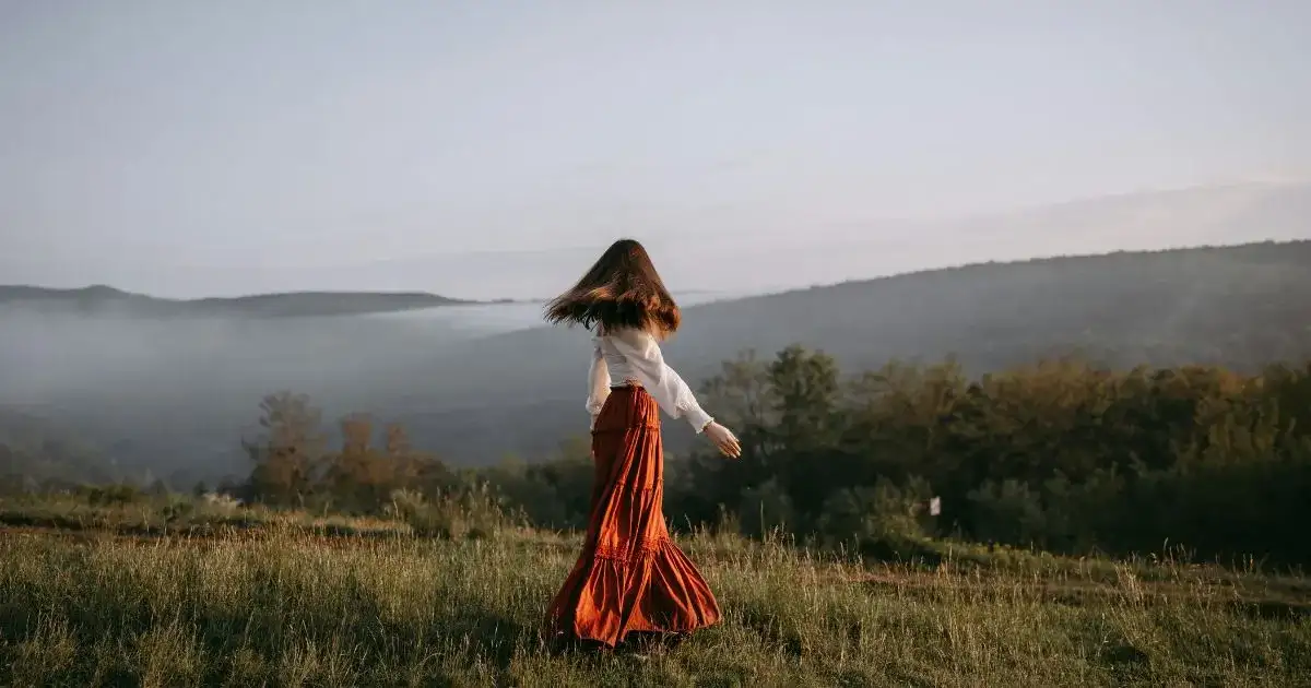 woman on a hill
