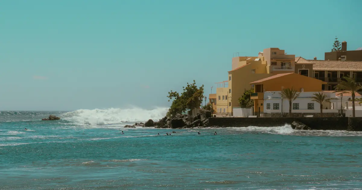 small waterfront town