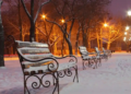 Benches on a winter day