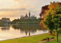 A view of the Parliament Building in Ottawa, Canada, featuring its distinctive towers and historic design.