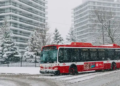 bus in winter