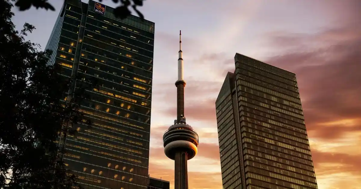 CN tower at sunset