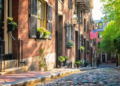 Acorn St on a bright sunny day