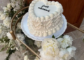 wedding cake on a table