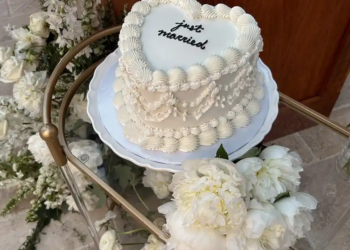 wedding cake on a table