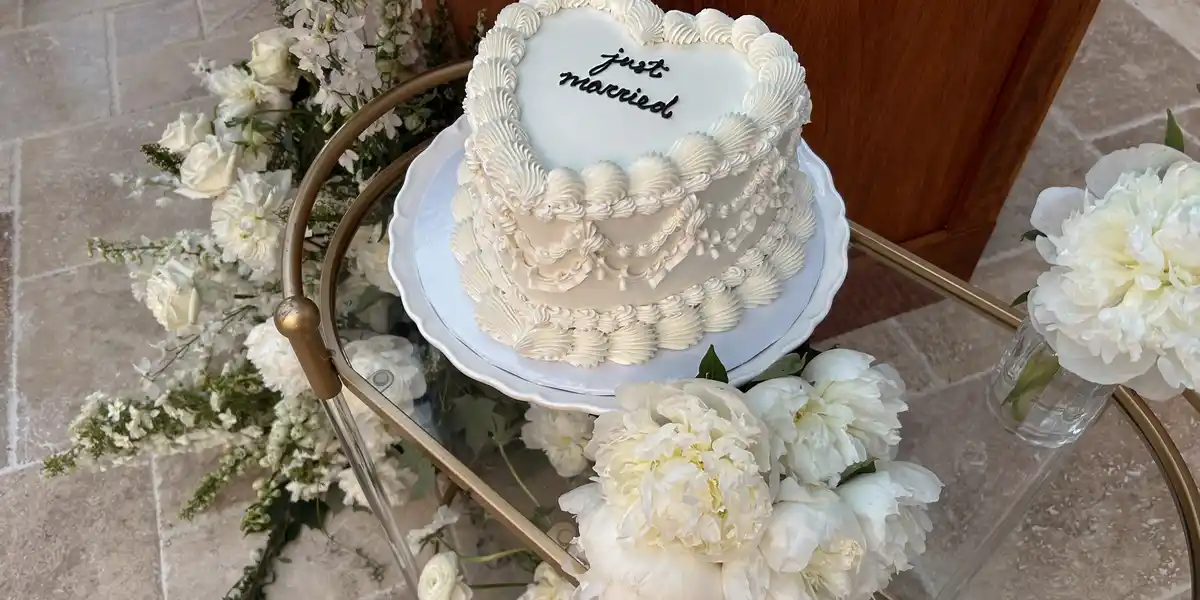wedding cake on a table