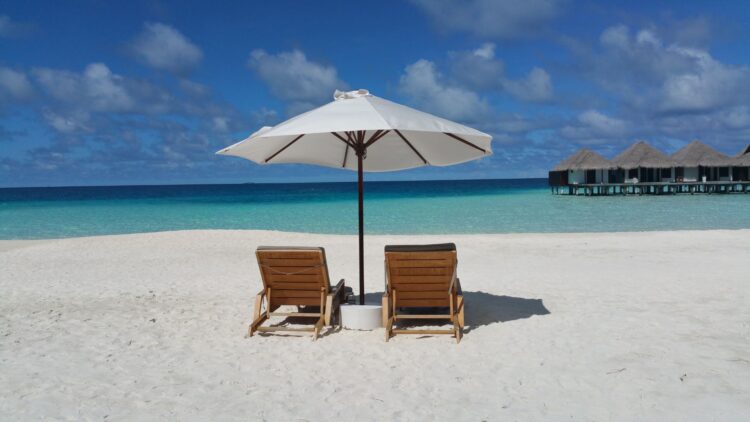 white sand beaches