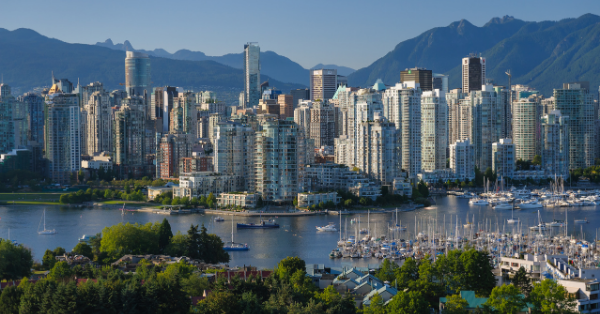 Vancouver skyline with mountains in the background