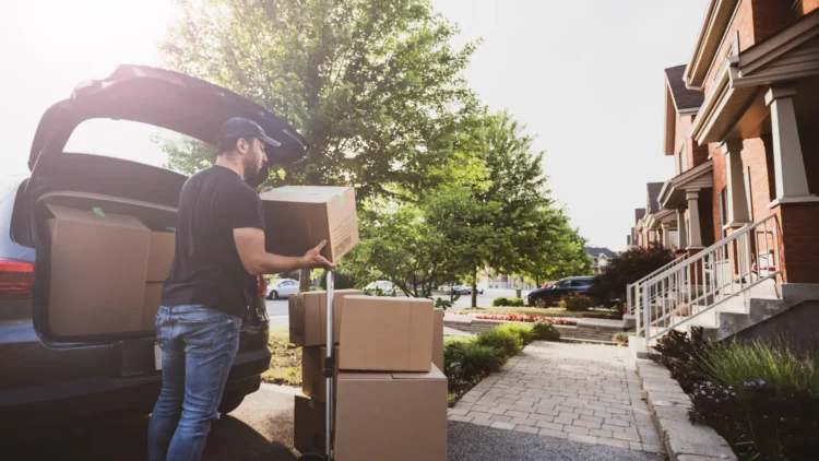 Man with moving boxes